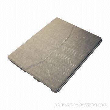 White Color Stand Leather Case with Multi-functional Different Degrees for New iPad, Magnetic Inside